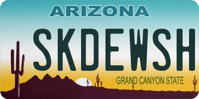 AZ license plate SKDEWSH