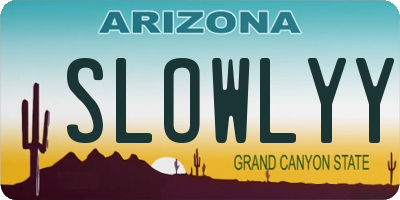 AZ license plate SLOWLYY