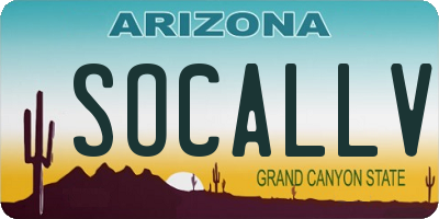 AZ license plate SOCALLV