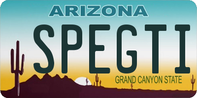 AZ license plate SPEGTI