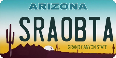 AZ license plate SRA0BTA