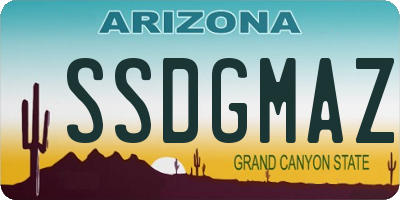AZ license plate SSDGMAZ