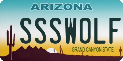 AZ license plate SSSWOLF