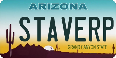 AZ license plate STAVERP