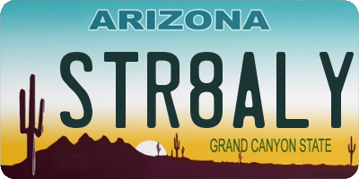 AZ license plate STR8ALY