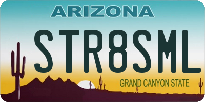 AZ license plate STR8SML