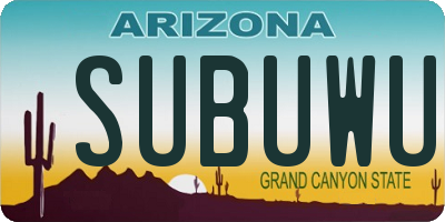 AZ license plate SUBUWU