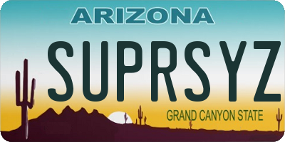 AZ license plate SUPRSYZ