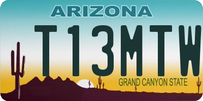 AZ license plate T13MTW