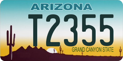 AZ license plate T2355