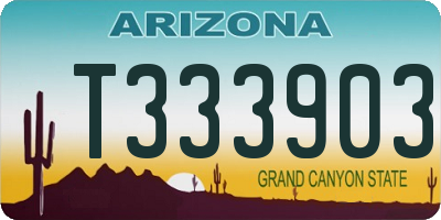 AZ license plate T333903