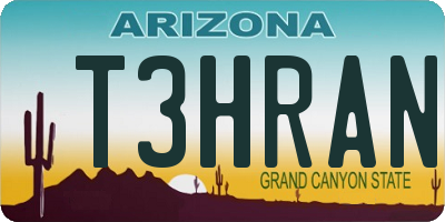 AZ license plate T3HRAN