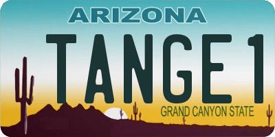 AZ license plate TANGE1