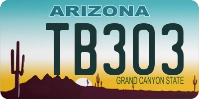 AZ license plate TB303