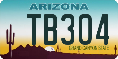 AZ license plate TB304