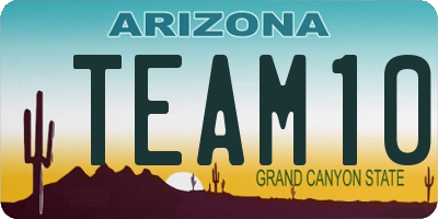 AZ license plate TEAM10