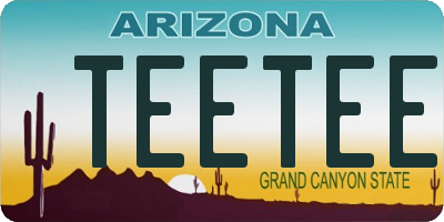 AZ license plate TEETEE