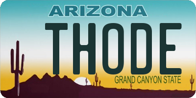 AZ license plate THODE