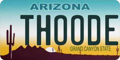 AZ license plate THOODE