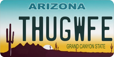 AZ license plate THUGWFE