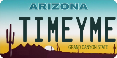 AZ license plate TIMEYME