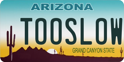 AZ license plate TOOSLOW