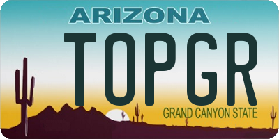 AZ license plate TOPGR