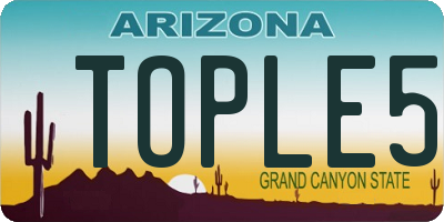 AZ license plate TOPLE5