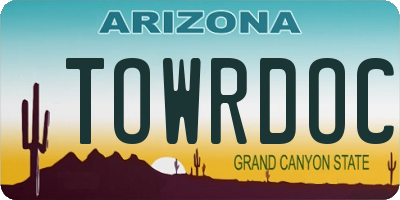 AZ license plate TOWRDOC