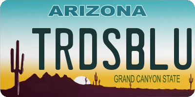 AZ license plate TRDSBLU