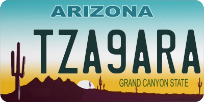 AZ license plate TZA9ARA