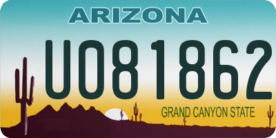 AZ license plate U081862