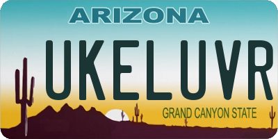 AZ license plate UKELUVR