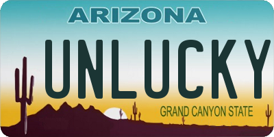 AZ license plate UNLUCKY