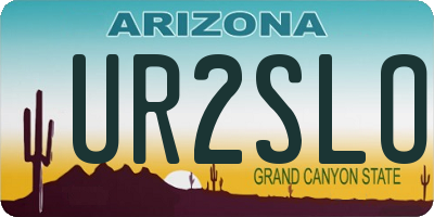 AZ license plate UR2SLO