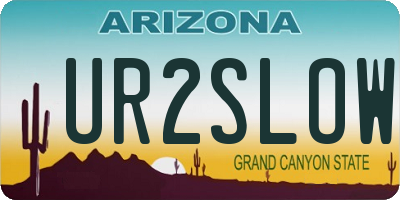 AZ license plate UR2SLOW