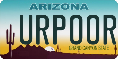 AZ license plate URPOOR