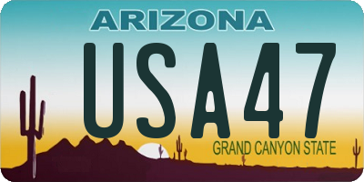 AZ license plate USA47