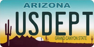 AZ license plate USDEPT