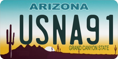 AZ license plate USNA91