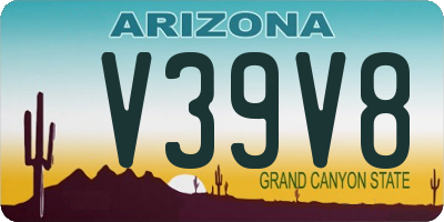 AZ license plate V39V8