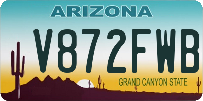 AZ license plate V872FWB