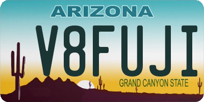 AZ license plate V8FUJI