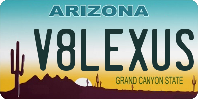 AZ license plate V8LEXUS
