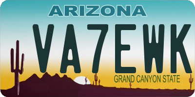 AZ license plate VA7EWK