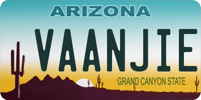 AZ license plate VAANJIE