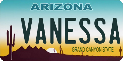 AZ license plate VANESSA