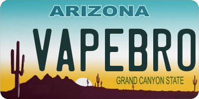 AZ license plate VAPEBRO