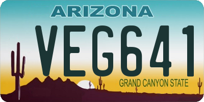 AZ license plate VEG641