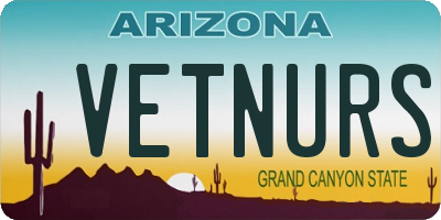 AZ license plate VETNURS